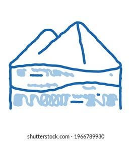 Desert sketch icon vector. Hand drawn blue doodle line art Desert sign. isolated symbol illustration