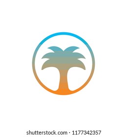 desert sky flat gradient logo vector 