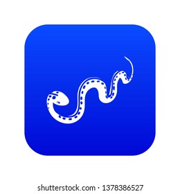 Desert snake icon blue vector isolated on white background