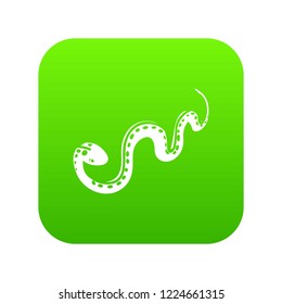 Desert snake icon green vector isolated on white background