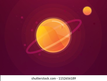 the desert in Solar System vector illustration background