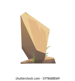 Desert stone or rock isolated on white background. Vector illustration.