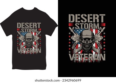Desert Storm Veteran T-Shirt Design vector typography t shirt
