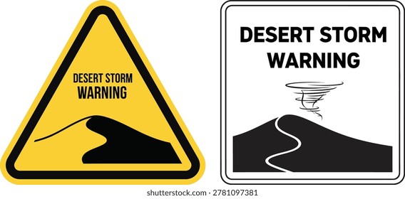 Desert storm warning signs vector