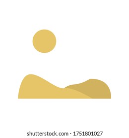 Desert and sun icon. Simple color vector elements of wilderness icons for ui and ux, website or mobile application