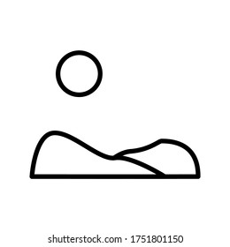 Desert with sun icon. Simple line, outline vector elements of wilderness icons for ui and ux, website or mobile application