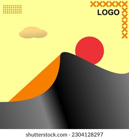 desert and sunrise landscape illustrator