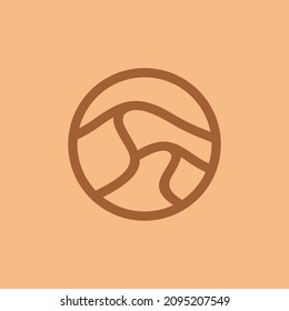 desert with sunset circle colorful logo symbol icon vector graphic design illustration
