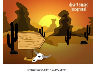 DESERT SUNSET ILLUSTRATION