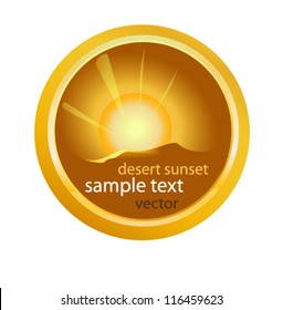 desert sunset round emblem