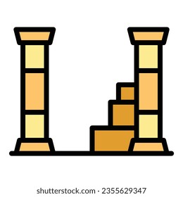 Desert temple icon outline vector. Arab bedouin. Arabic camp color flat