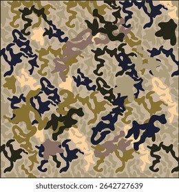 Desert Terrain Camouflage Seamless Pattern – Green and Pale Clay Camo Texture for Outdoor Gear, Tactical Apparel, and Nature-Inspired Design