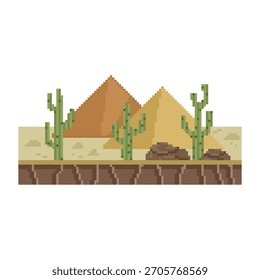 desert terrain retro pixel art