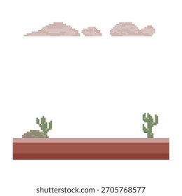 desert terrain retro pixel art