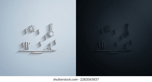 desert, thermometer paper icon with shadow effect vector illuistration design