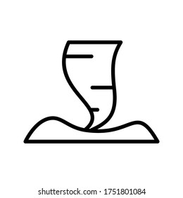 Icono de tornado del desierto. Línea simple, contorno vectorial elementos de iconos de zonas silvestres para ui y ux, sitio web o aplicación móvil