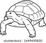 Desert Tortoise. California State symbol. Vector outline icon.