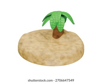 Wüstenbaum-Symbol 3D-Illustration rendern