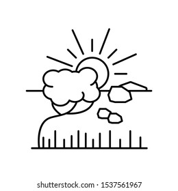 Desert tree line icon, outline vector sign, linear style pictogram isolated on white. Symbol, logo illustration. Editable stroke. Pixel perfect vector graphics
