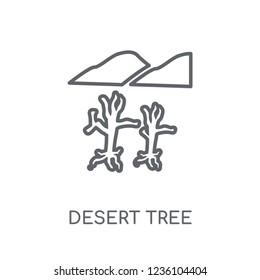 Desert Tree linear icon. Modern outline Desert Tree logo concept on white background from Desert collection. Suitable for use on web apps, mobile apps and print media.