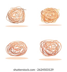 Desert tumbleweed icons set cartoon vector. Various dry tumbleweed grass. Wild west plant