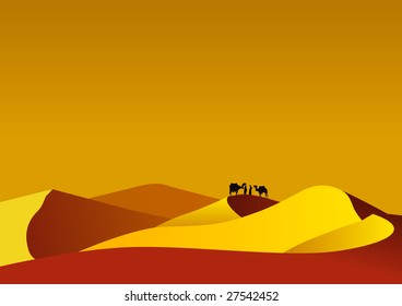 desert with two camel