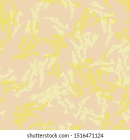 Desert UFO camouflage of various shades of beige and yellow colors. It is a colorful seamless pattern that can be used as a camo print for clothing and background and backdrop or computer wallpaper