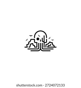 Projeto do logotipo do crânio do vale do deserto.