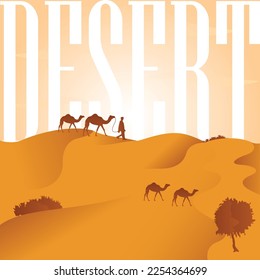 Desert vector background, icon and graphics