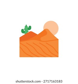 Icono de Vector del desierto. Estilo plano del icono de la aventura. uso perfecto para el logotipo, la presentación, el Sitio web, y más. estilo moderno del color del diseño del icono
