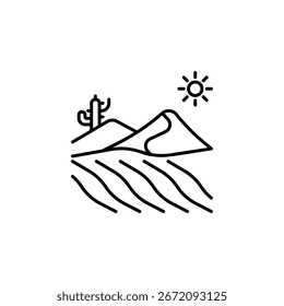 Desert vector icon. Adventure icon line style. perfect use for logo, presentation, website, and more. modern icon design outline style