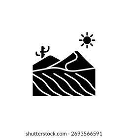 Desert vector icon. Adventure icon solid style. perfect use for logo, presentation, website, and more. modern icon design glyph style