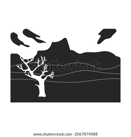 Desert vector icon.Blac vecktor icon isolated on white background desert.