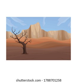 Icono del vector del desierto.Icono del vector de dibujos animados aislado en el desierto de fondo blanco.