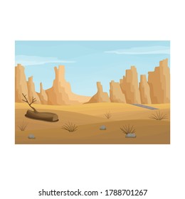 Wüste Vektorsymbol.Cartoon Vektorsymbol einzeln auf weißem Hintergrund Wüste.