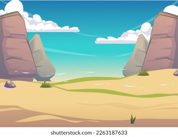 desert vector illustration, flat cartoon style.