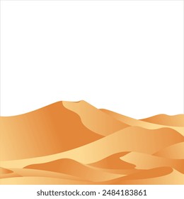 Desert Vector Landscape with Dunes and Sky