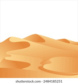 Desert Vector Landscape with Dunes and Sky