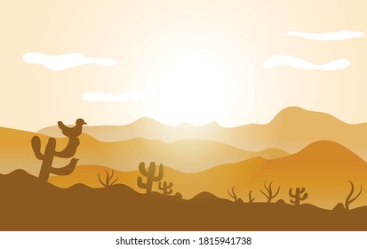 Desert vector  landscape , vector illustration.