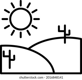 Diseño de icono de línea de vector de desierto
