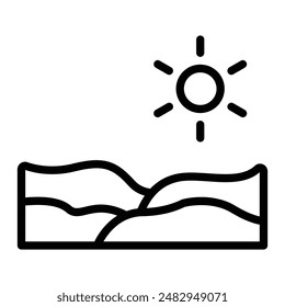 Desert Vector Line Icon Design