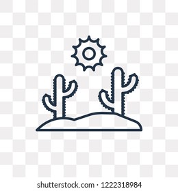 Desert vector outline icon isolated on transparent background, high quality linear Desert transparency concept can be used web and mobile