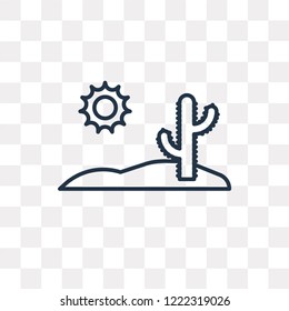 Desert vector outline icon isolated on transparent background, high quality linear Desert transparency concept can be used web and mobile