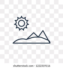 Desert vector outline icon isolated on transparent background, high quality linear Desert transparency concept can be used web and mobile