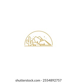 desert vector technology logo design icon