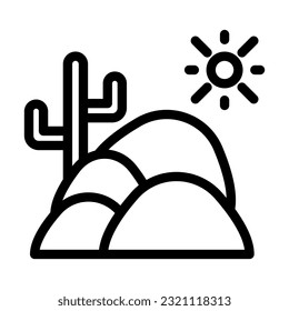 Desert Vector Thick Line Icon For Personal And Commercial Use.
