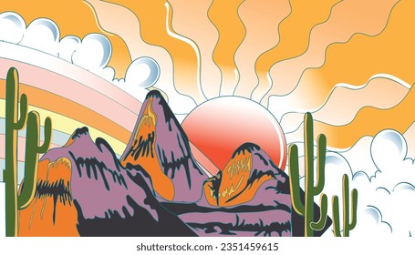 desert vibes, Abstract mountain contemporary aesthetic backgrounds landscapes. vector illustrations, 