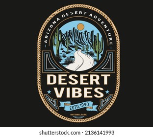 Desert vibes print design for t shirt, poster, sticker and others. 