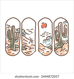 Desert Vibes Sommer Vektorgrafik Design