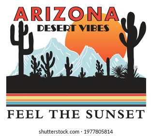 Desert vibes t-shirt design. Cactus arizona desert design for anything. 